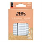 Ribbed, Woven Elastic, 20mm x 3m, white